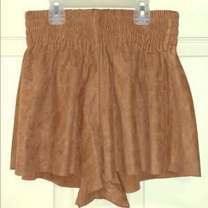 Faux suede shorts